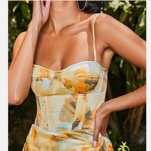 Watercolor Corset Top